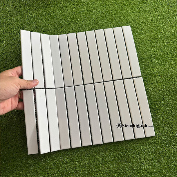 Gạch Mosaic Que Màu Trắng 284x296x6mm