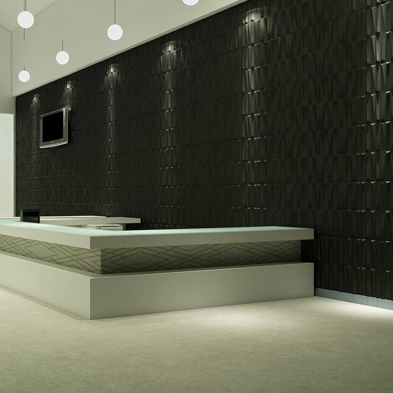 Gạch 3d ốp tường trang trí chống thấm màu đen