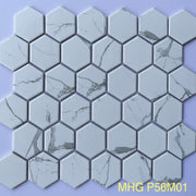 Gạch Lục Giác Màu Trắng Vân Mây MHG P56M01