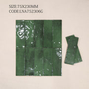 Gạch thẻ xanh lá men bóng KT 75x230mm 752306G