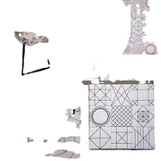 Gạch lát nền ceramic vuông 5mm, bề mặt bóng, phong cách xi măng giả cổ