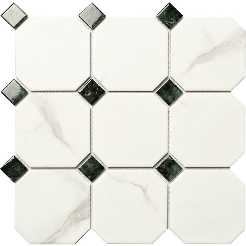 Gạch Ốp Lát Bếp Hình Bát Giác Trắng Sứ Kháng Khuẩn 6mm