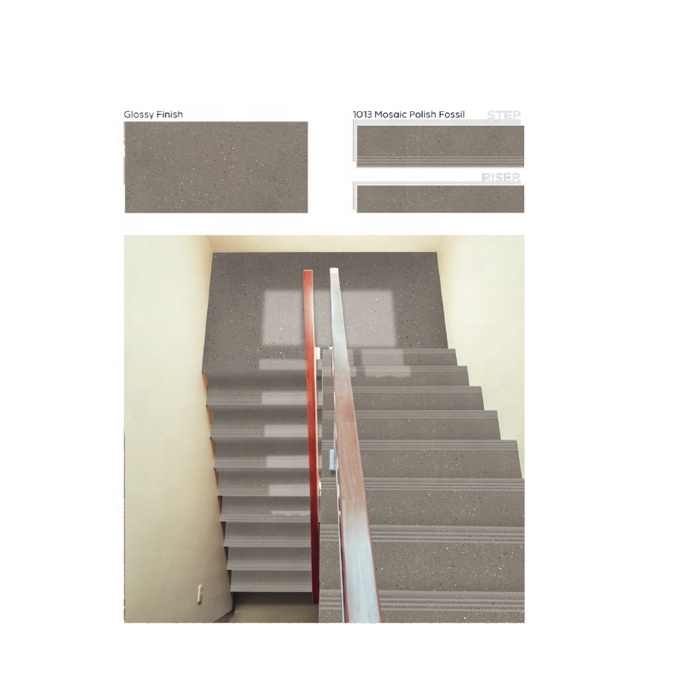 Gạch lát cầu thang sứ 4 feet 1200X300/1200X200 mm Độ dày hoàn thiện bóng Gạch bậc thang và bậc đứng toàn thân tráng men