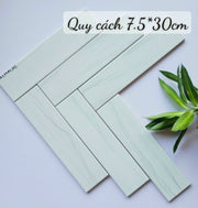 Gạch thẻ Việt Nam, Trắng kem bóng lượn, KT 75x300 mm, CLA2MAC312, Loại 1 (1 hộp/ 50 viên/ 1.125m2)