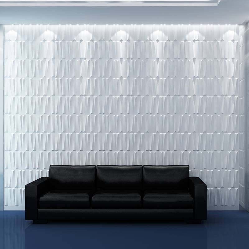 Gạch 3d ốp tường trang trí chống thấm màu trắng