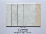 Gạch thẻ Việt Nam, Trắng bóng lượn, KT 75x300 mm, DS75300 (1 hộp/ 50 viên/ 1.125m2)