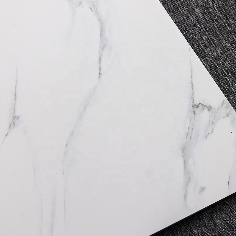 Gạch lát nền Porcelain 60x60 vân đá cẩm thạch trắng Carrara trang trí nhà hiện đại
