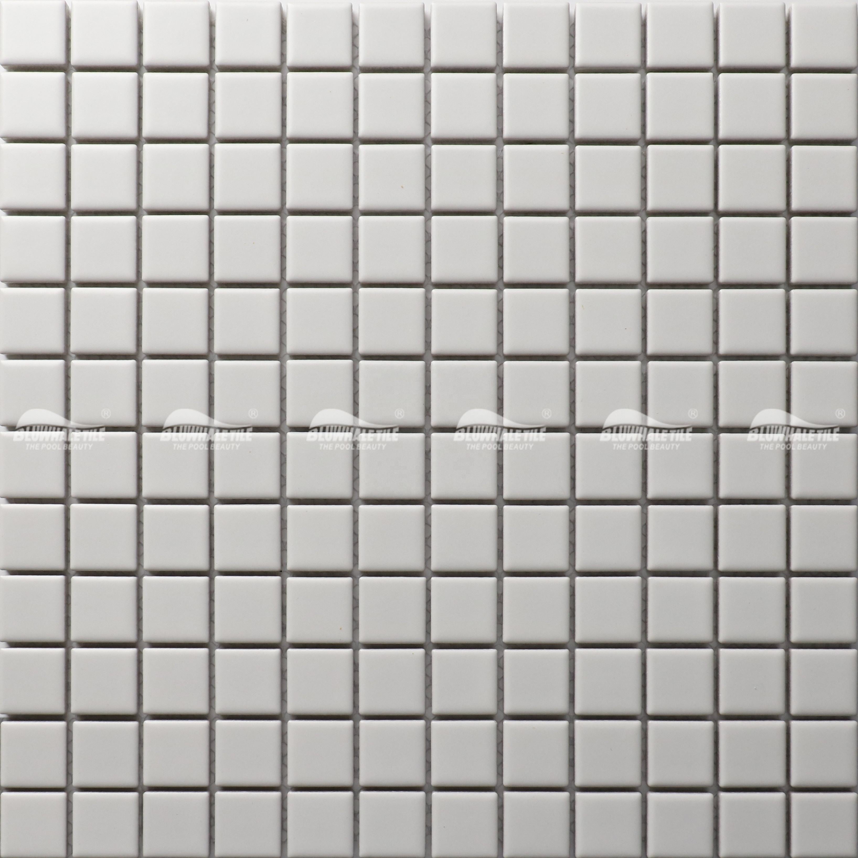 Gạch ốp tường Mosaic men mờ Carrara trắng hiện đại bằng sứ