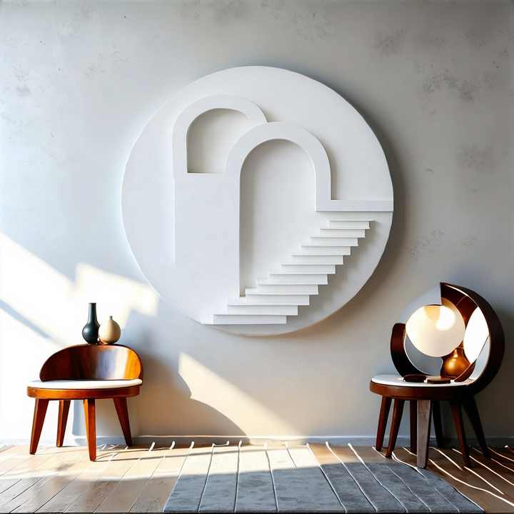 JZ Wabi Sabi Tòa nhà 3D lớn Trang trí nhà Nghệ thuật treo tường Nghệ thuật đa phương tiện Khắc gỗ thủ công Tranh treo tường trừu tượng