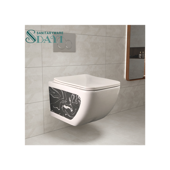 Bồn cầu treo tường hiện đại SDAYI P-Trap một khối bằng gốm sứ