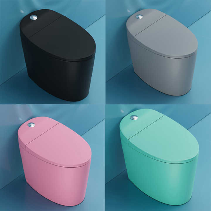 Thiết kế màu sắc Gốm xung không bồn lắp sàn xả chân bồn cầu điện tử phòng tắm một khối