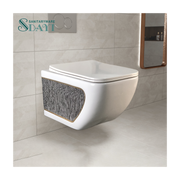 Bồn cầu treo tường bằng sứ trắng SDAYI Châu Âu hiện đại, thiết bị vệ sinh, bồn cầu treo tường bằng sứ trắng, họa tiết tùy chỉnh cho phòng tắm