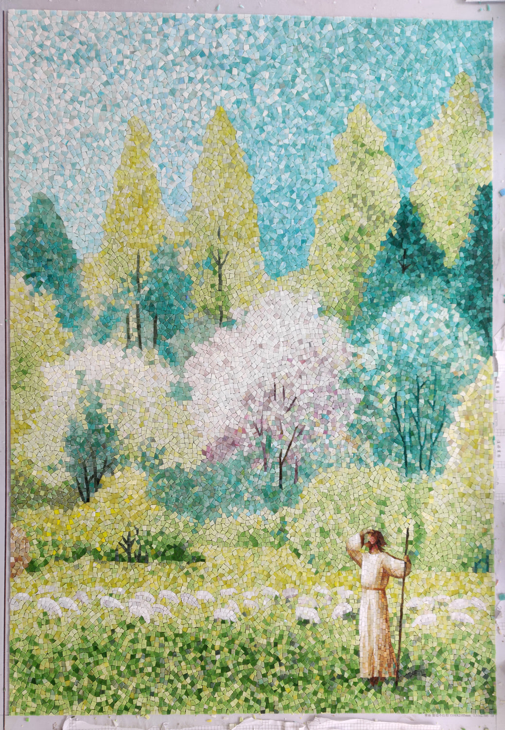 Gạch khảm mOSAIC tường hoa văn nhiều màu tùy chỉnh thủ công