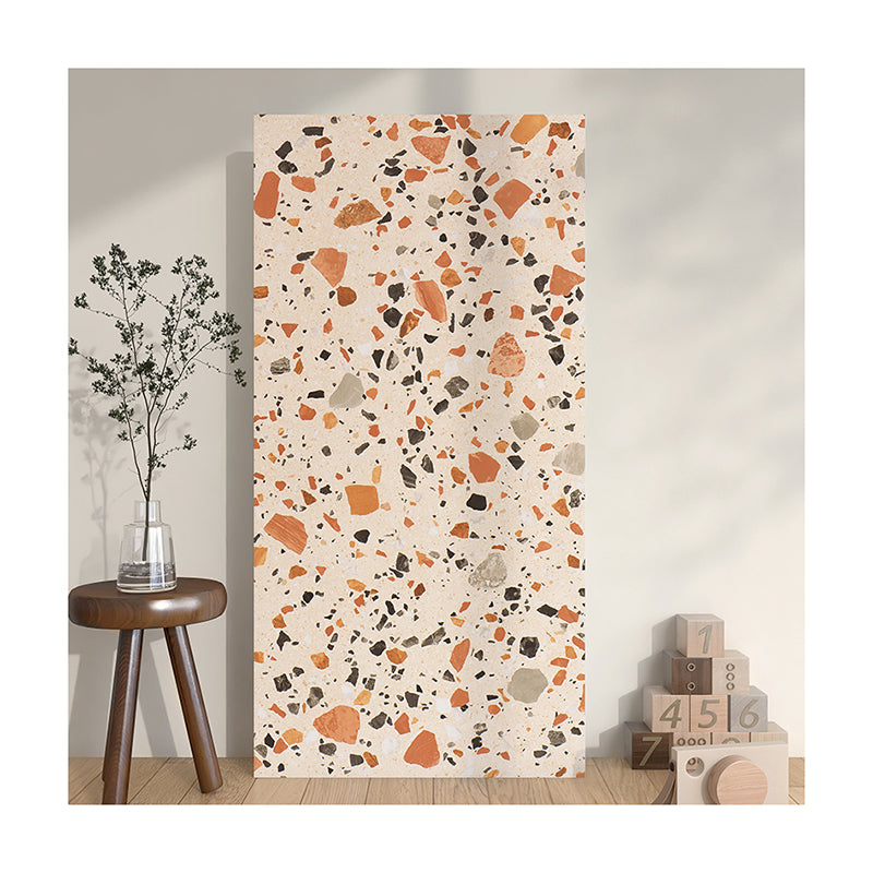 Gạch Terrazzo Toàn Sứ Bề mặt Men mờ Khắc tinh xảo, Phong cách Tươi mới Thanh lịch, Gạch Sứ dùng cho Cửa hàng Thời trang, Khách sạn
