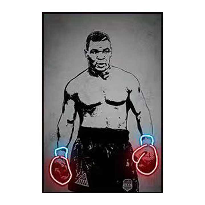 JZ Home Decor Đèn LED Tác phẩm nghệ thuật Poster Chiếu sáng Cầu thủ Quyền Anh Bức tranh In Đèn LED Chiếu sáng Canvas Nghệ thuật treo tường