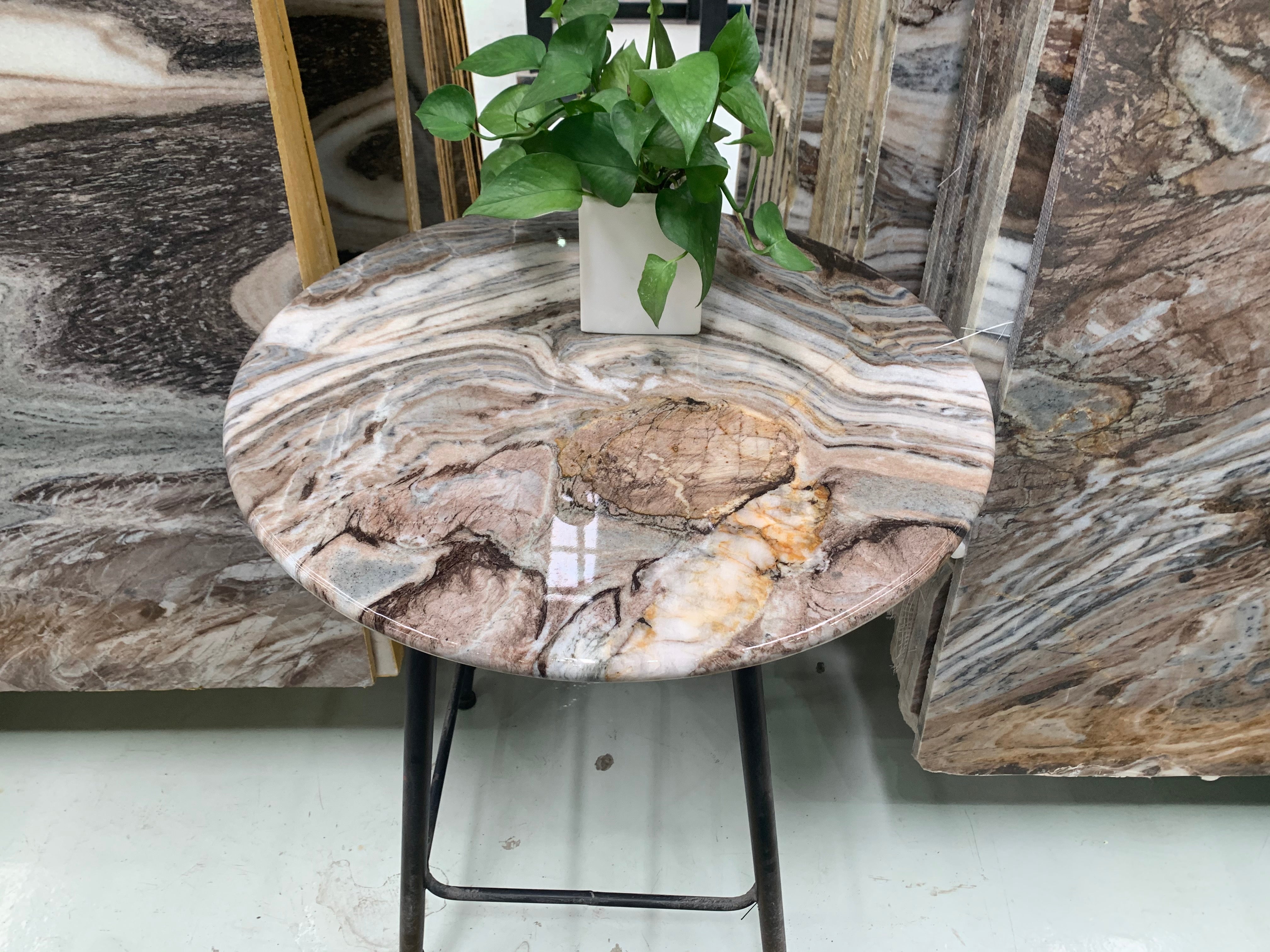 Gạch lát sàn, Tấm, Gạch ốp tường trang trí, Mặt bàn đá cẩm thạch Nâu bóng