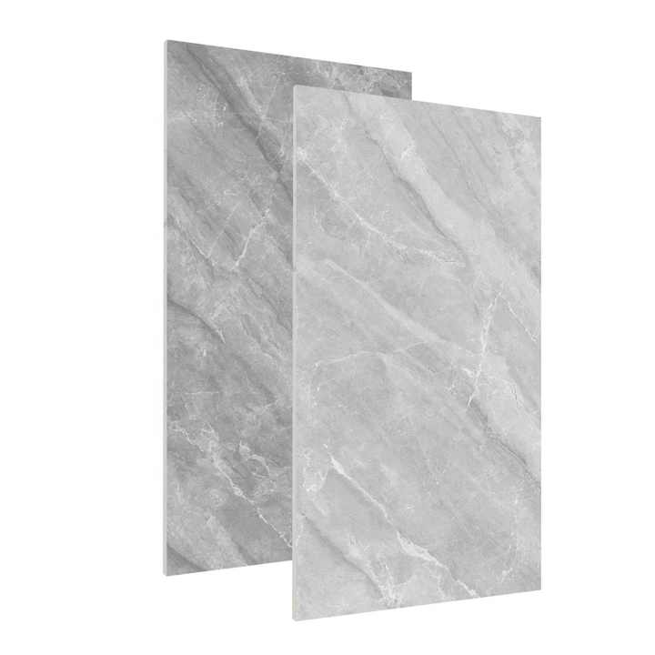 Gạch đá cẩm thạch toàn thân màu xám 600x1200mm Gạch sứ đánh bóng hoàn toàn Gạch lát sàn và ốp tường trong nhà