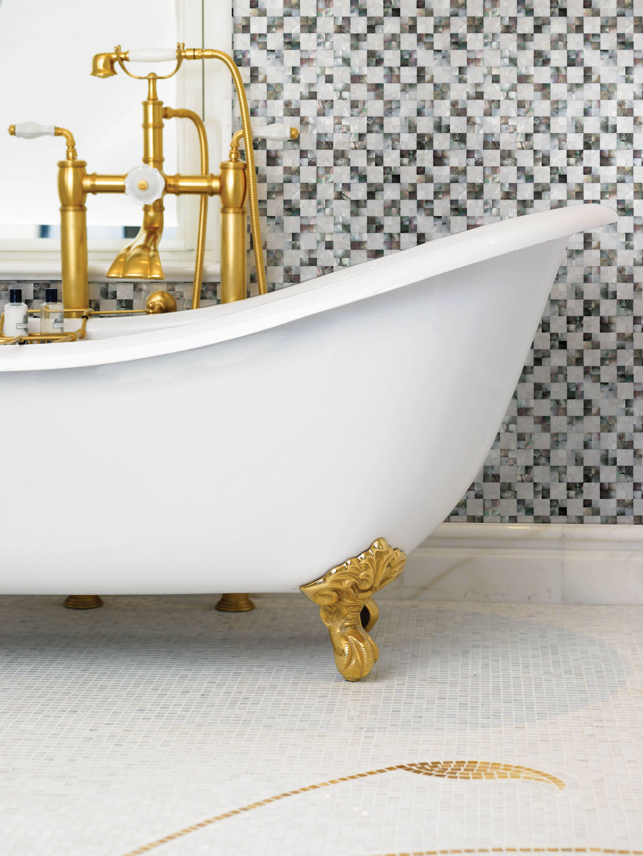 Gạch dán tường ốp lát phòng tắm mạ ngọc trai đại dương bán buôn