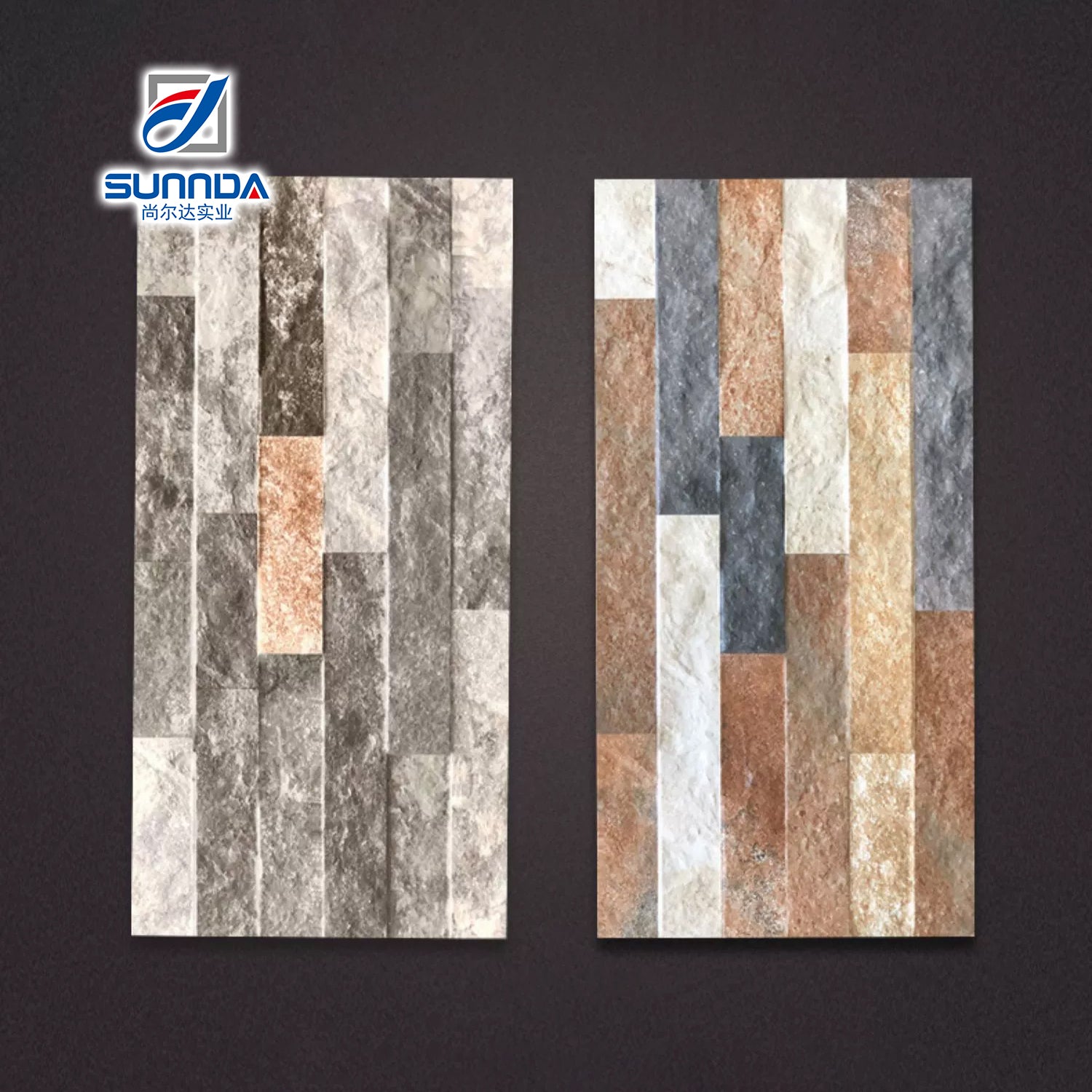 Gạch Ốp Tường Trang Trí Ngoại Thất Chống Trượt Tráng Men Kỹ Thuật Số Kiểu Gạch Đá Gốm Sứ Chống Vỡ