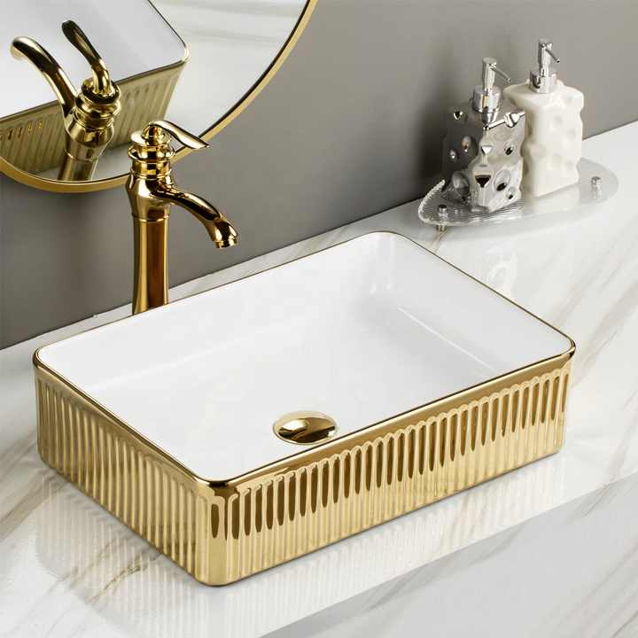 Bồn rửa mặt bằng sứ phổ biến nhất để bàn giá rẻ dễ vệ sinh, nghệ thuật tráng men, rửa tay