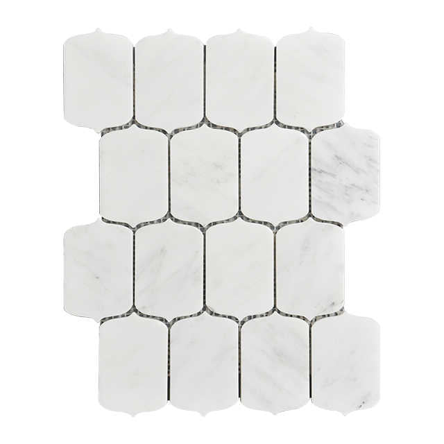 Đá cẩm thạch trắng Lander Stone Mosaic đánh bóng không đều cho phòng tắm