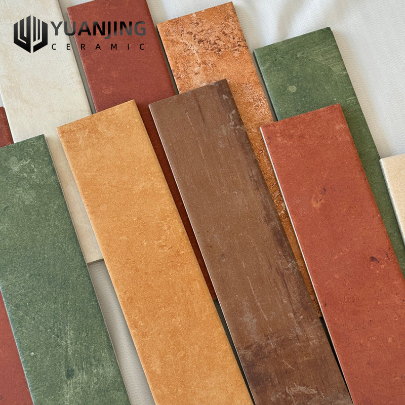 Gạch ốp lát tường sàn gốm sứ thủ công phong cách Retro dạng thanh dài 75x300 cho tường nền phòng tắm, bếp, ban công, nhà hàng - Quảng Đông