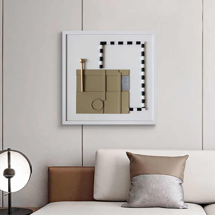 JZ Home Decor Khung gỗ Tranh trừu tượng Thủ công Nghệ thuật đa phương tiện Tranh và Nghệ thuật treo tường 3D