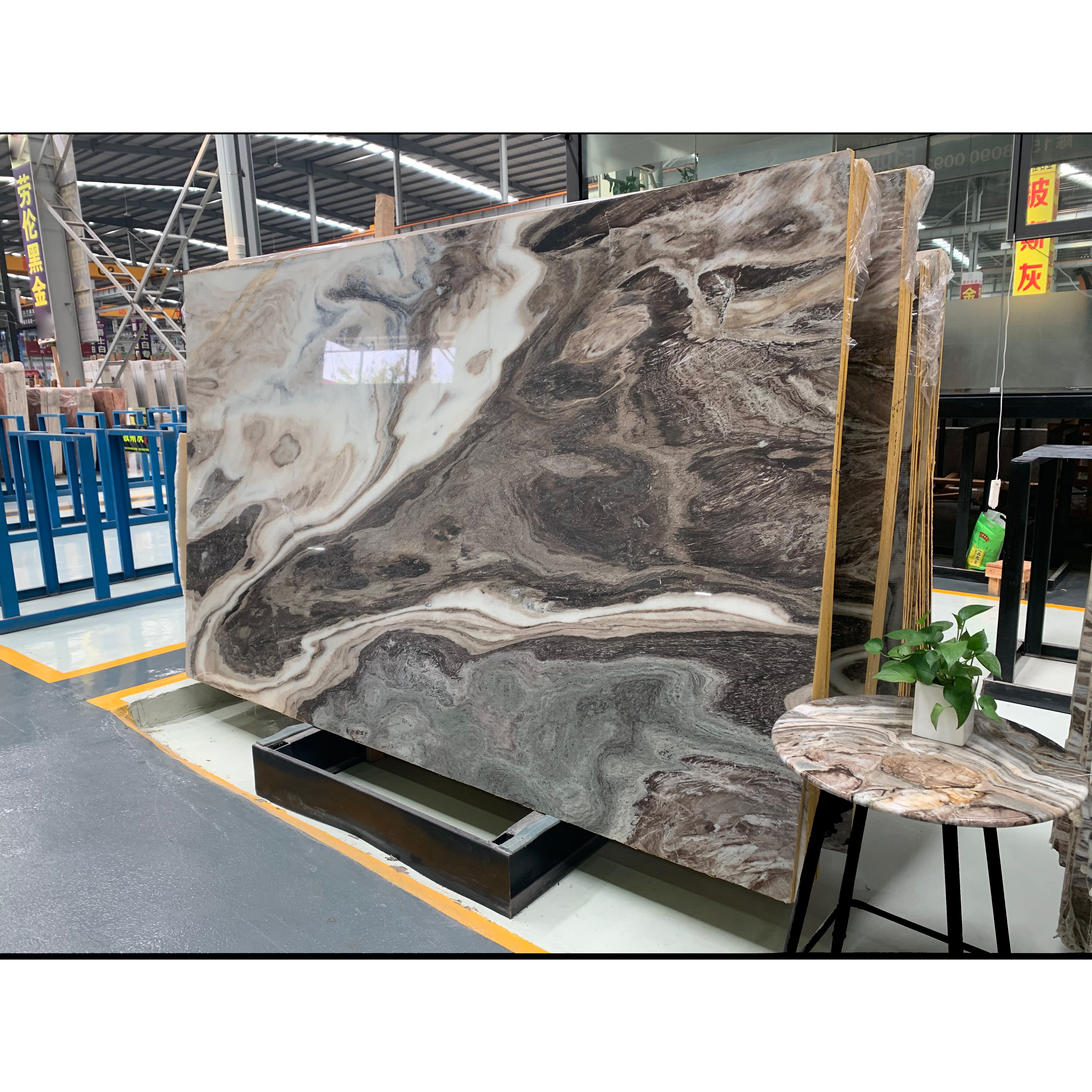 Gạch lát sàn, Tấm, Gạch ốp tường trang trí, Mặt bàn đá cẩm thạch Nâu bóng