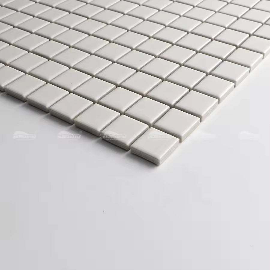 Gạch ốp tường Mosaic men mờ Carrara trắng hiện đại bằng sứ