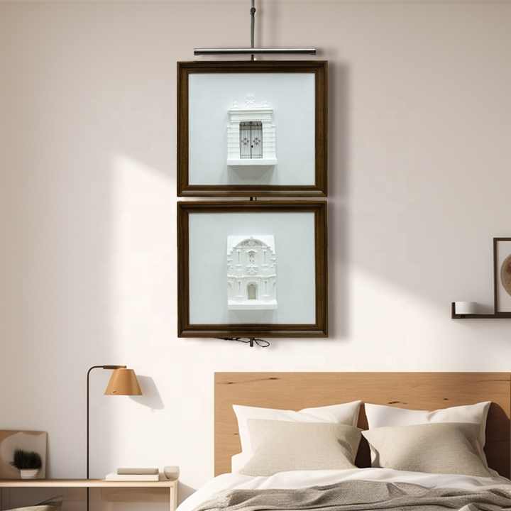 JZ Trang trí nhà 3D lớn Nghệ thuật treo tường LED Nghệ thuật đa phương tiện Tác phẩm nghệ thuật Nhà thạch cao thủ công Tranh trừu tượng
