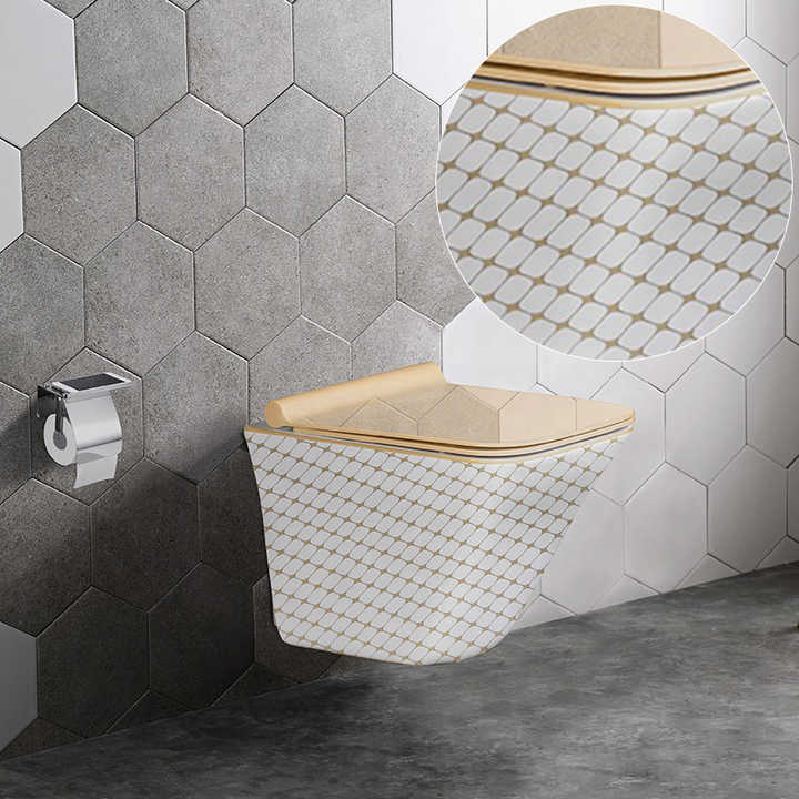 Bồn cầu treo tường hiện đại Thiết bị vệ sinh Bồn cầu bằng sứ Bồn cầu treo tường phòng tắm