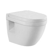 Bồn cầu treo tường bằng gốm hình tròn thiết kế hiện đại cho phòng tắm không vành