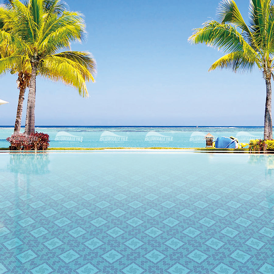 Gạch Mosaic Tam Giác Men Xanh Dương Tùy Chỉnh Sỉ Bluwhale