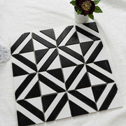 Thiết kế bản vẽ tùy chỉnh khảm tự dính gạch ốp tường bếp ốp tường màu đen trắng cho biệt thự