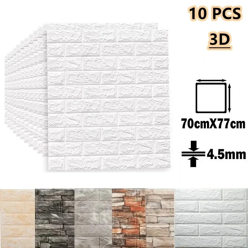 Bo 10 Mieng Dan Tuong 3D Self Adhesive Trang Tri Phong Khach