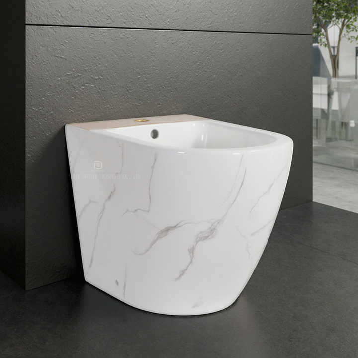 Bồn cầu thông minh bán chạy nhất Phòng tắm hiện đại Khách sạn Nhà sàn gốm gắn bồn cầu thông minh bằng đá cẩm thạch dành cho phụ nữ - Daisan Store