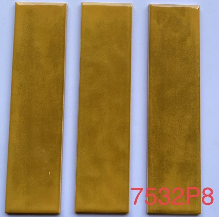 Gạch Thẻ Gợn Sóng 75x300 Màu Vàng 7532P8