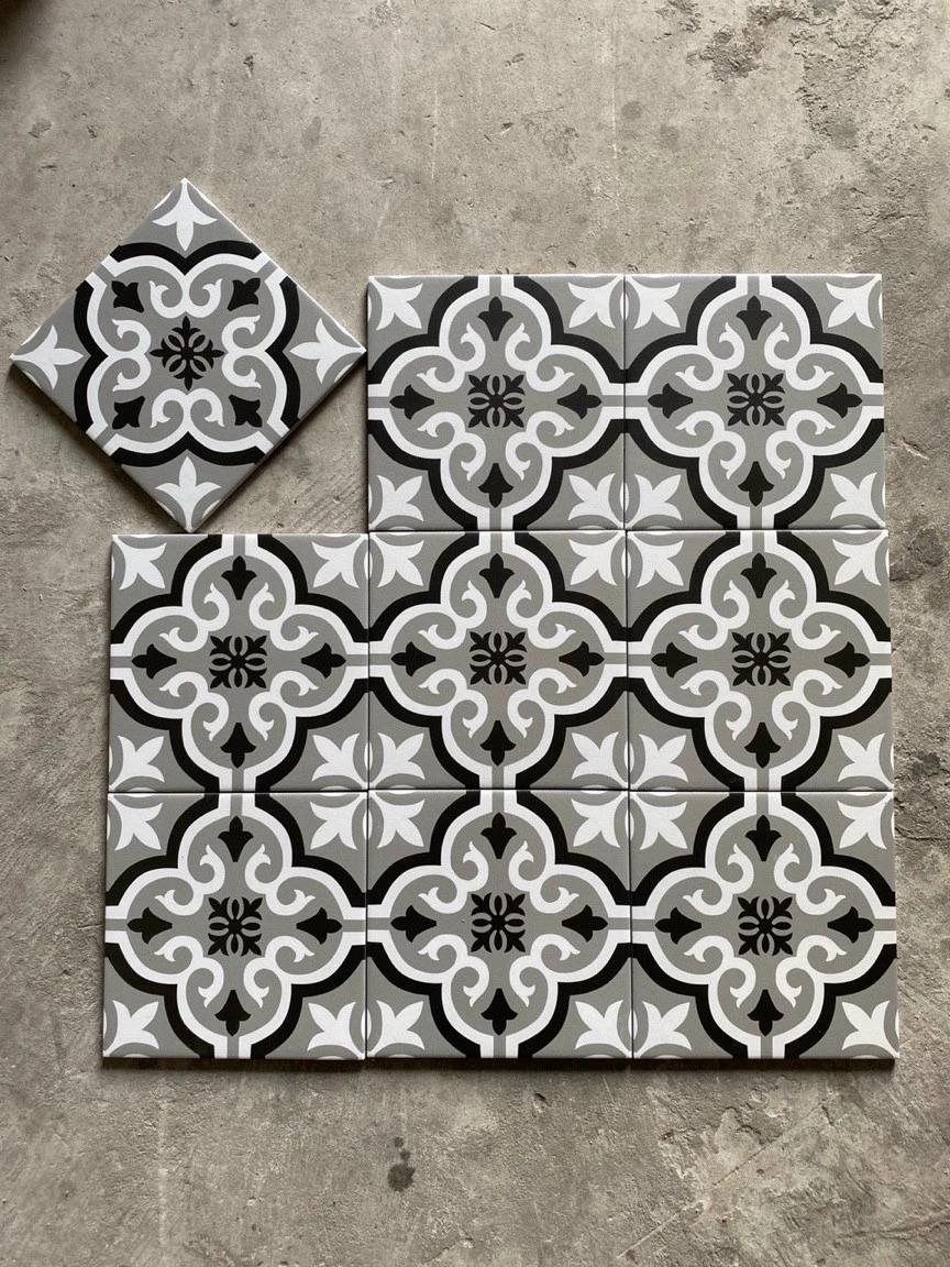 Gạch bông Trung Quốc, men mờ xương porcelain, KT 200x200, 20136(ST2215) (1 hộp/25 viên/1m2)