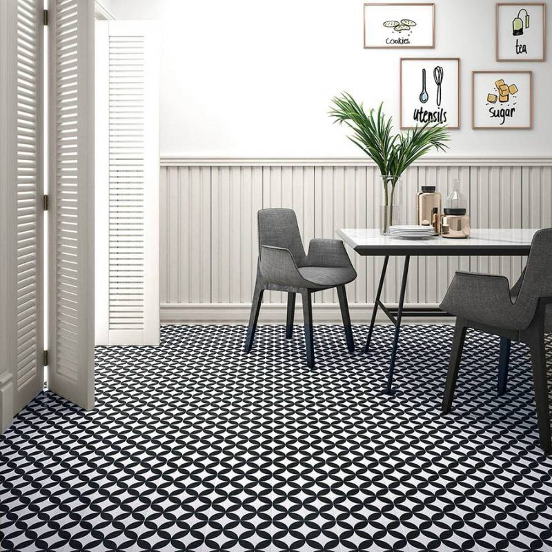 Gạch bông KT 200x200mm mã NT2014 (BD trắng) - Daisan Store