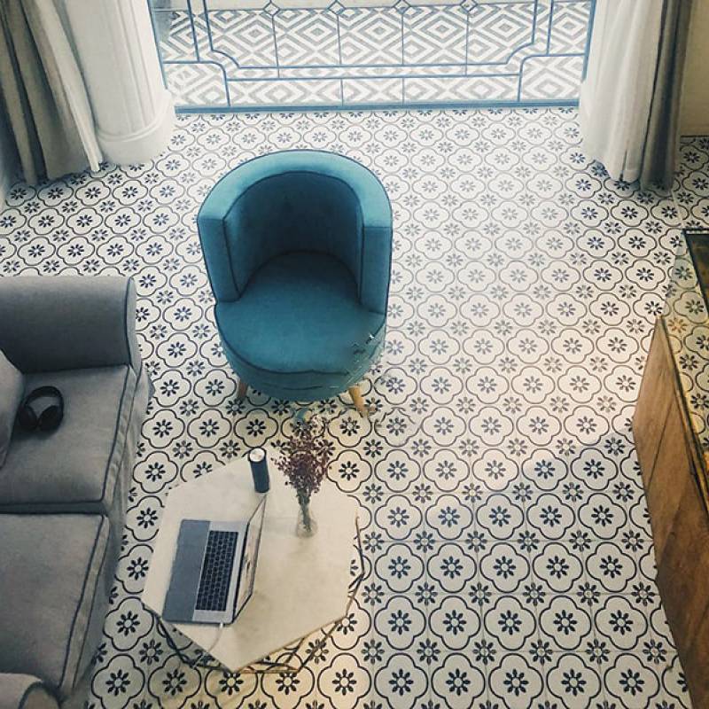 Gạch bông men KT 200x200mm F2086(BD vàng) - Daisan Store