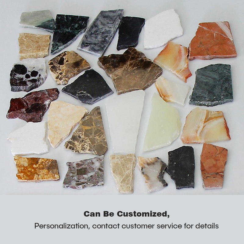 Gạch khảm mạ vàng hình tổ ong lục giác, đá cẩm thạch trắng - Daisan Store