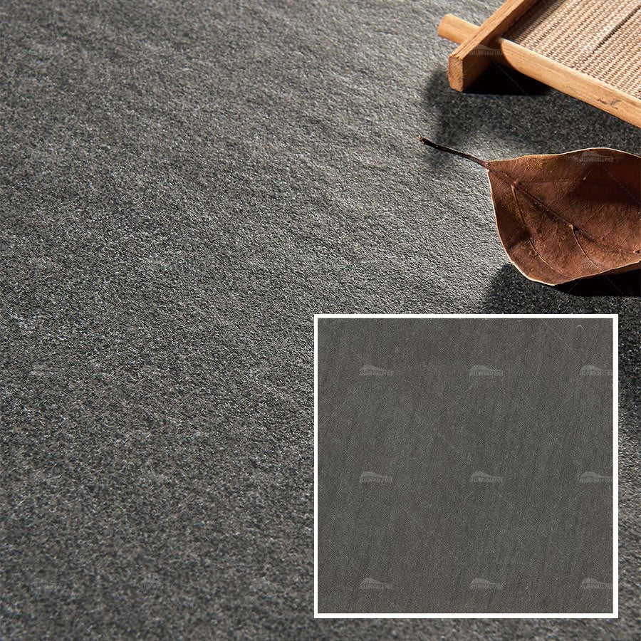 Gạch lát nền men sứ đen chống trơn bề mặt thô nhám kiểu cổ điển giá nhà máy Phật Sơn - Daisan Store