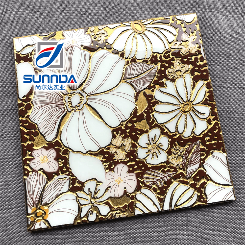 Gạch Lát Sàn Sứ Porcelain Vân Thảm Bề Mặt Bóng Tráng Men Mạ Vàng Họa Tiết Hoa Lá Tùy Chỉnh Chất Lượng Phật Sơn 600x600 - Daisan Store