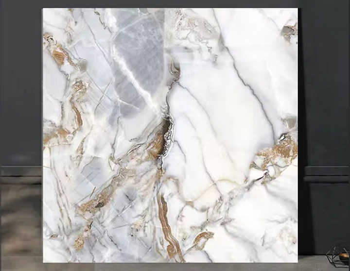 Gạch Men Foshan 80x80 Họa Tiết Đá Cẩm Thạch Gạch Ốp Tường Carreaux Gạch Lát Sàn Màu Vàng Bóng - Daisan Store