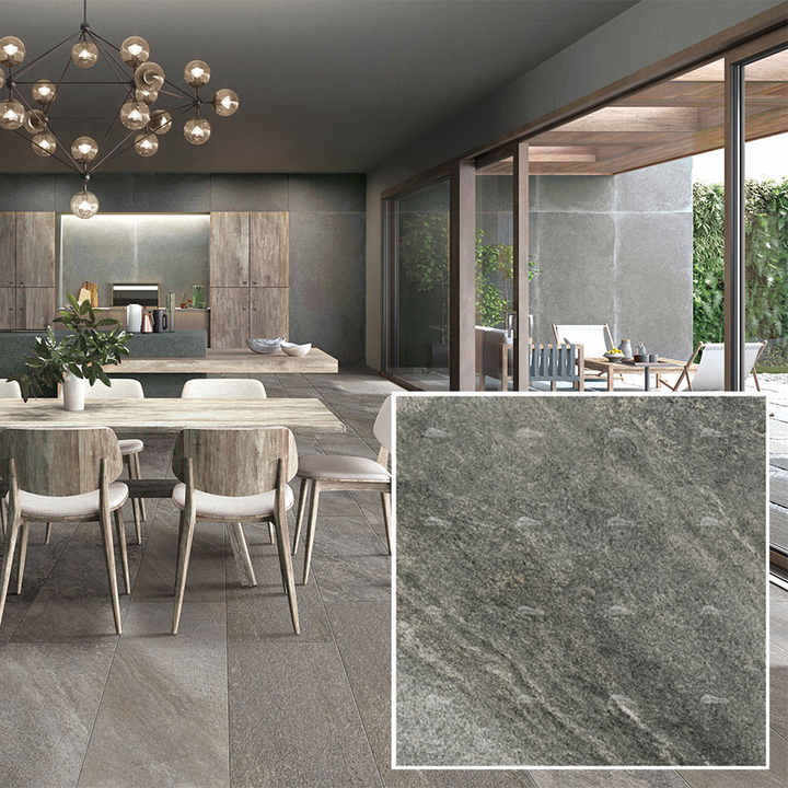 Gạch men mài bóng 600x600 20mm 10mm mờ, gạch sứ 600x1200 đen toàn thân - Daisan Store