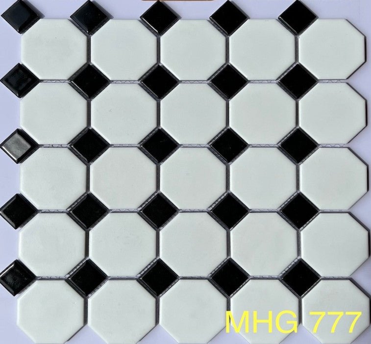 Gạch Mosaic Bát Giác Trắng Ô Nhỏ mã MHG 777 - Daisan Store