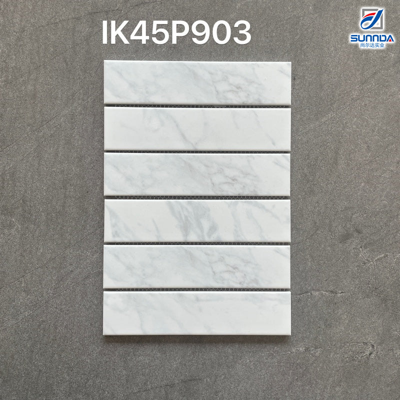 Gạch Mosaic Bề Mặt Mờ Đơn Giản, Vân Đá Cẩm Thạch Trắng Carrara, Dùng Trang Trí Hồ Bơi, Phòng Tắm, Nhà Bếp, Đa Dạng Hình Dạng Và Kích Thước - Daisan Store