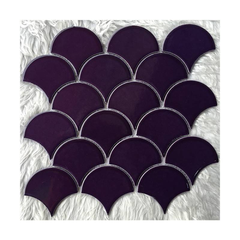 Gạch mosaic gốm hình vảy cá 300x300mm màu tím - Daisan Store