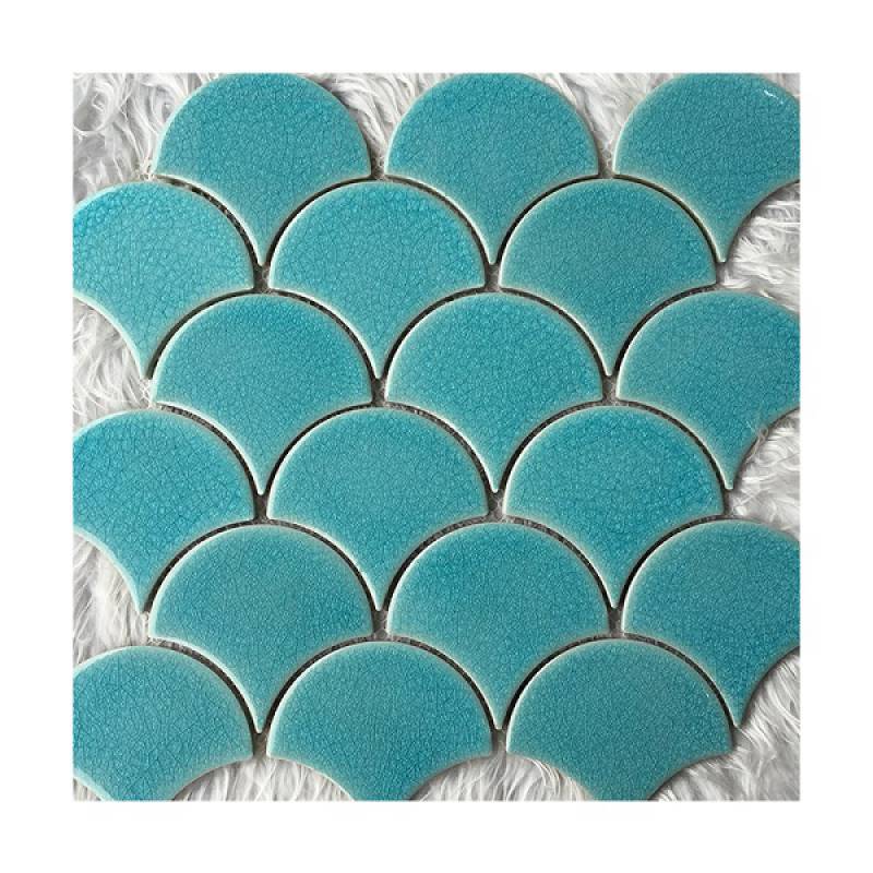 Gạch mosaic gốm hình vảy cá 300x300mm YD - Y0701 màu xanh lá cây - Daisan Store