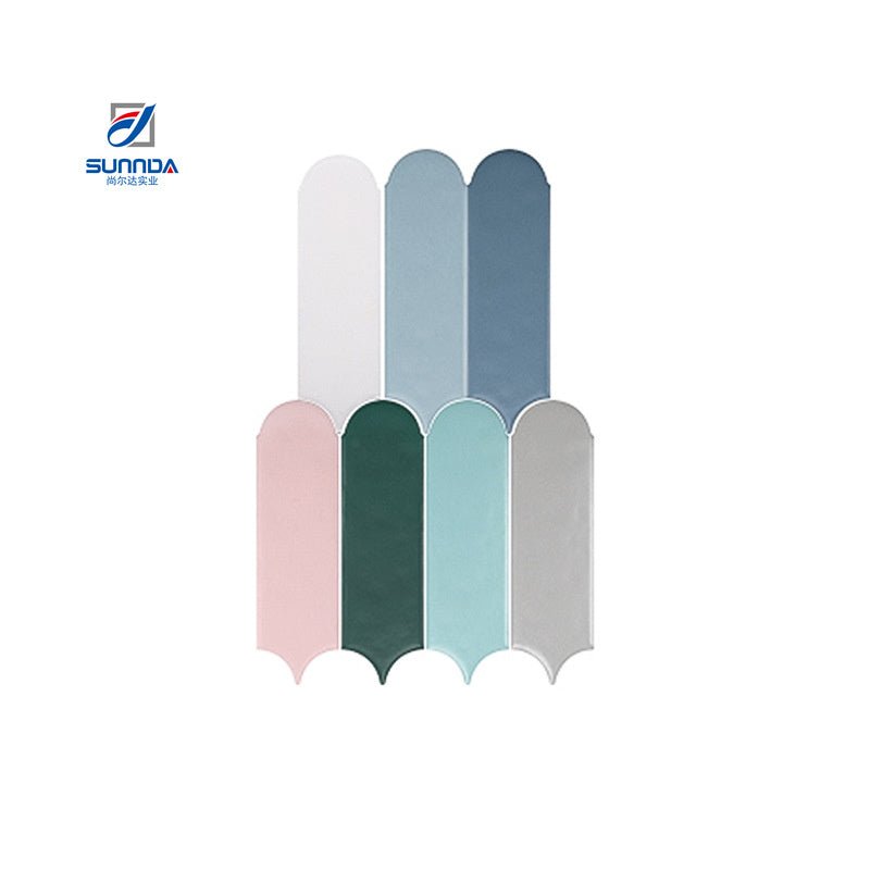 Gạch Mosaic Gốm Tráng Men Thủ Công Hình Lá Lông Vũ 3D Đa Sắc Hiện Đại Dùng Cho Ốp Tường Bếp Và Phòng Tắm - Daisan Store